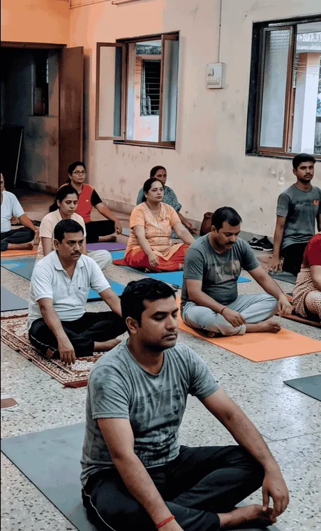 Family group yoga session Delhi - yoga for parents and adults at home